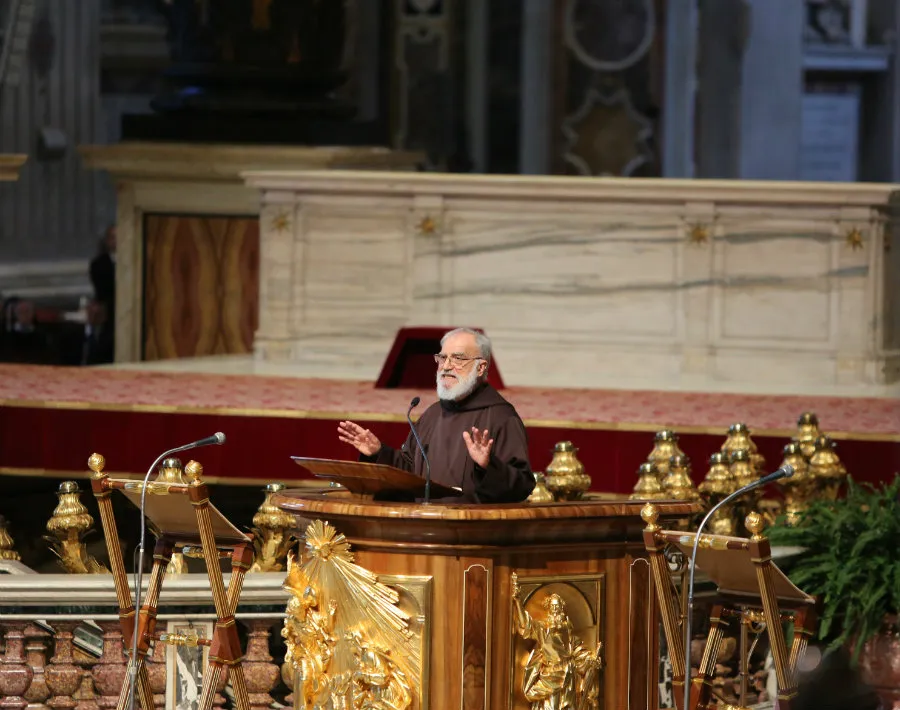 Fr. Cantalamessa speaks during Good Friday's liturgy at St. Peter's Basilica on April 3, 2015. ?w=200&h=150