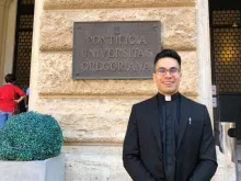 Fr. César Izquierdo in front of the Gregorian University in Rome in June 2020. Courtesy photo.