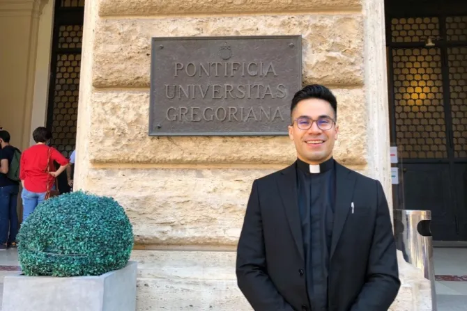 Fr Csar Izquierdo in front of the Gregorian University in Rome in June 2020 Courtesy photo