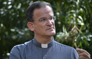 Fr. David Neuhaus, Patriarchal vicar for Hebrew speaking Catholics, speaks with CNA August 28, 2014.   Daniel Ibáñez/CNA.