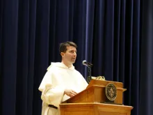 Father Dominic Legge, O.P., delivers the St. Thomas Day Lecture at Thomas Aquinas College in Santa Paul, Calif., Jan. 28, 2020. Photo courtesy of TAC.