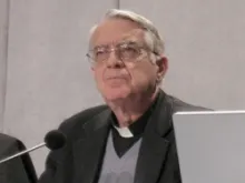 Fr. Federico Lombardi at the Vatican Press Office October 26, 2012. 