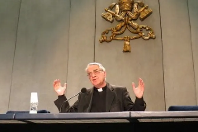Fr Federico Lombardi speaks about Pope Benedict XVIs resignation Feb 11 2013 Credit Stephen Driscoll CNA 4 CNA Vatican Catholic News 2 11 13