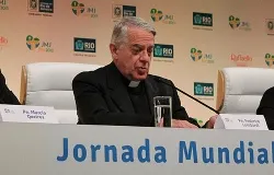 Fr. Federico Lombardi speaks during a press conference in Brazil. ?w=200&h=150