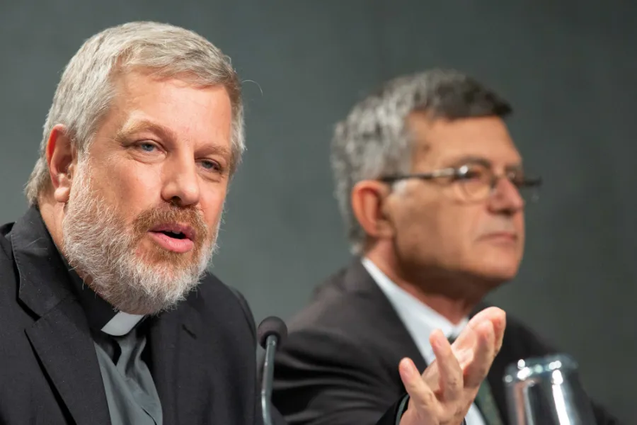Fr. Giacomoo Costa, S.J., communications secretary for the Amazon synod, speaks during a press briefing at the Holy See press office, Oct. 23, 2019. ?w=200&h=150