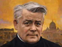 A detail from a portrait of Fr. Francis Mary of the Cross Jordan. 