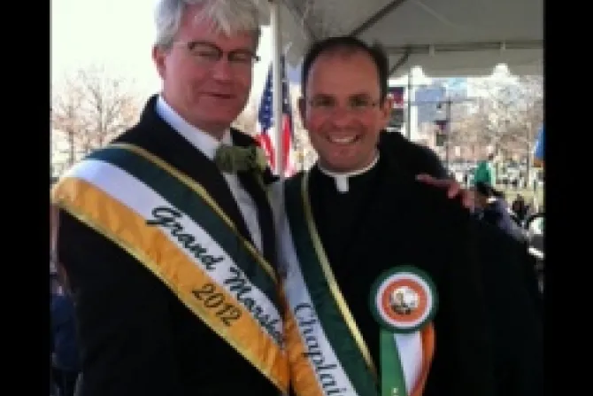 Fr Kevin Gallagher Chaplain and John Dougherty grand marshall at the Philadelphia St Patricks Day parade March 10 2012 CNA US Catholic News 3 15 12