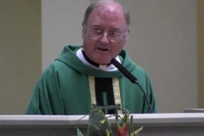 Fr Marty Lally pastor of Queen of Peace Catholic Church speaks during Mass on July 22 CNA US Catholic News 7 27 12
