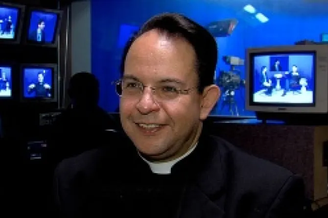 Fr Sergio Tapio Velasco speaks with CNA at Santa Croce University on February 25 2014 Credit Andreas Dueren CNA