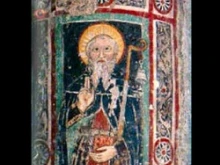 Fresco of St. Columbanus in the abbey of Brugnato.