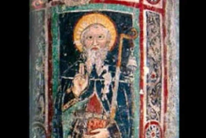 Fresco of St Columbanus in the abbey of Brugnato CNA US Catholic News 11 16 12