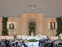 Cardinal Marcello Semeraro presides at the beatification of Cardinal Stefan Wyszyński and Mother Elżbieta Róża Czacka in Warsaw, Poland, Sept. 12, 2021.