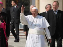 Pope Francis at the General Audience address in St. Peter's Square, March 11, 2015. 