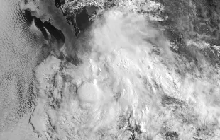 Geostationary imagery of Tropical Storm Javier.   U.S. Naval Research Lab via Wikipedia. Public Domain.