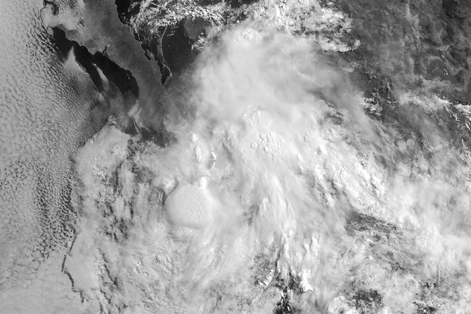 Geostationary imagery of Tropical Storm Javier Credit US Naval Research Lab via Wikipedia Public Domain CNA