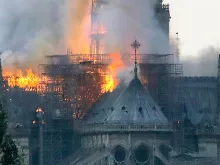 Fire at Notre-Dame Cathedral in central Paris, April 15, 2019. FRANCOIS GUILLOT/AFP/Getty Images