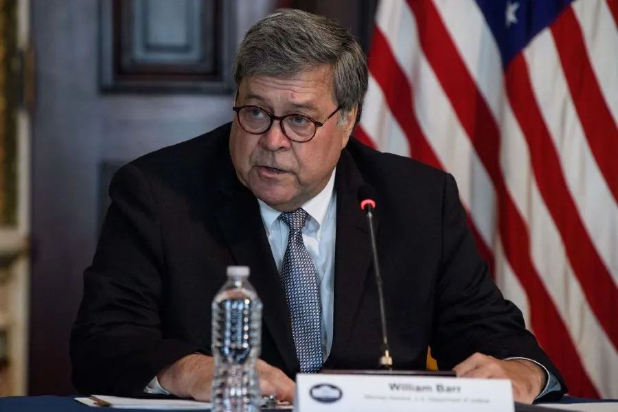 US Attorney General Bill Barr speaks during a meeting on human trafficking at the Eisenhower Executive Office Building in Washington, DC, on August 4, 2020.  ?w=200&h=150