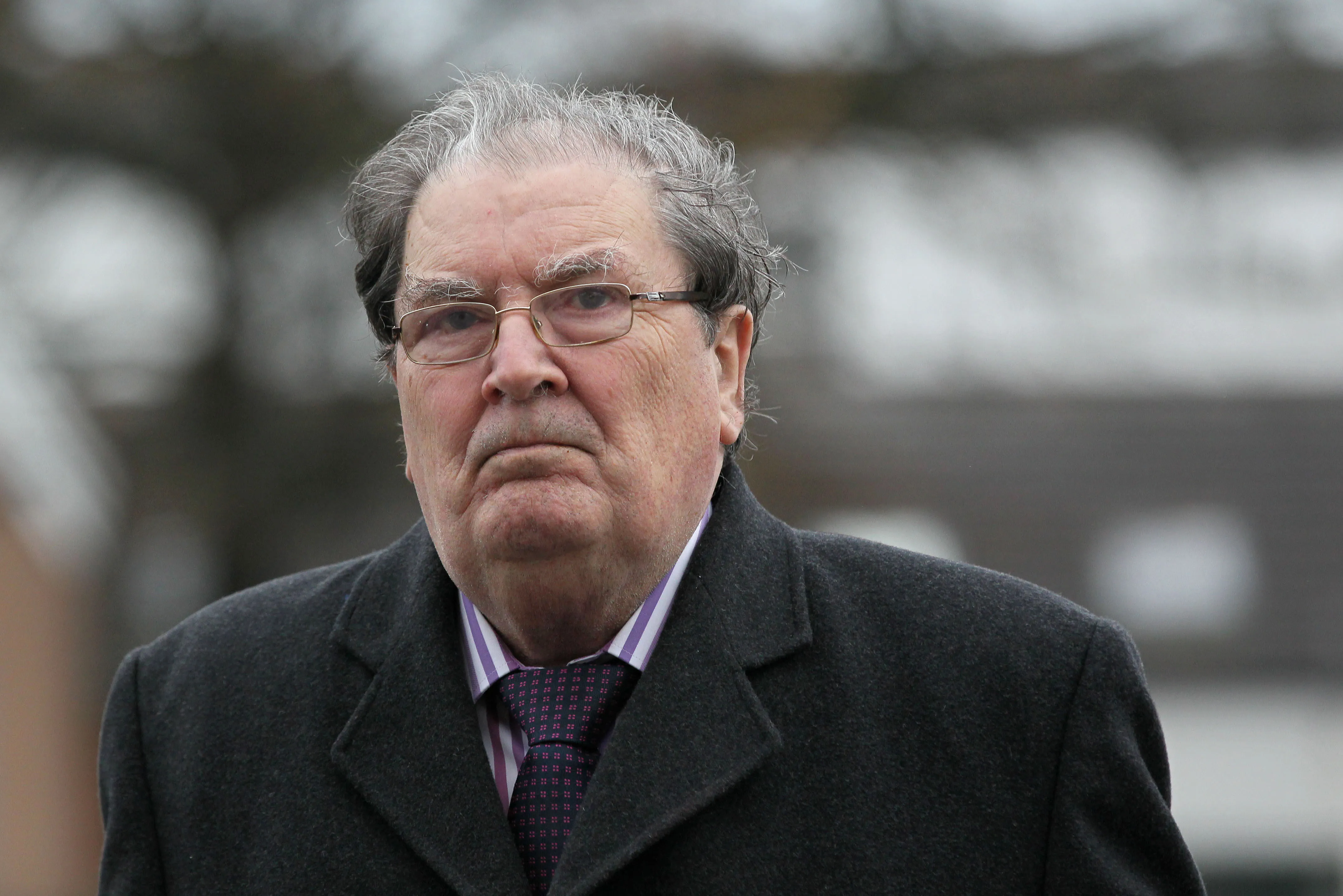 Former Northern Ireland politician and Joint 1998 Nobel Peace Prize Winner John Hume attends a funeral service for Father Alec Reid in Belfast, Nov. 27, 2013. ?w=200&h=150