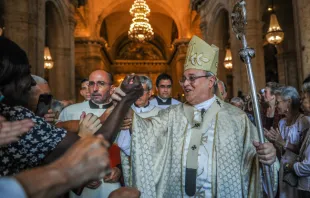 The late Cardinal Jaime Ortega celebrates his last Mass as Archbishop of Havana May 7, 2016.   AFP/Getty Images.