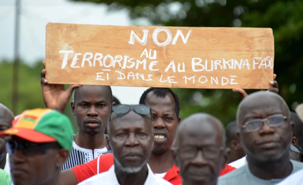 Protestors demonstrate against terrorism in central Ouagadougou on August 19, 2017. ?w=200&h=150