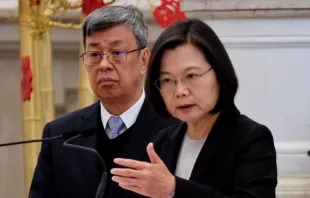 Taiwan President Tsai Ing-wen speaks at a press conference on Jan. 22, 2020.   AFP via Getty Images.