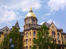 The Golden Dome at the University of Notre Dame, one of the 16 colleges named in a lawsuit accusing them of illegally conspiring to reduce financial aid.
