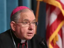 Archbishop José Horacio Gomez of Los Angeles at a press briefing at the Holy See Press Office, Oct. 22, 2015.