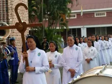 The Good Shepherd nuns celebrate 150 years in Burma at Mass in Yangon, Jan. 16, 2016. 