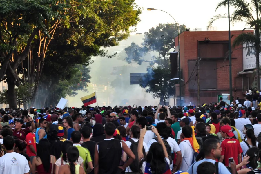 Protesters in the Altamira neighborhood of Caracas, Feb. 15, 2014. ?w=200&h=150