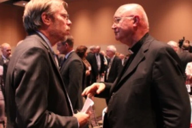 Greg Erlandson speaks with Archbishop Claudio Maria Celli Centennial Symposium Speech Credit Our Sunday Visitor CNA US Catholic News 10 9 12