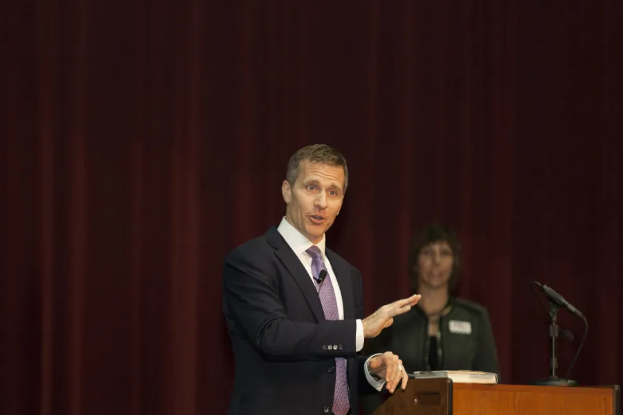 Eric Greitens, now the Governor of Missouri, speaks at a 2014 conference. ?w=200&h=150