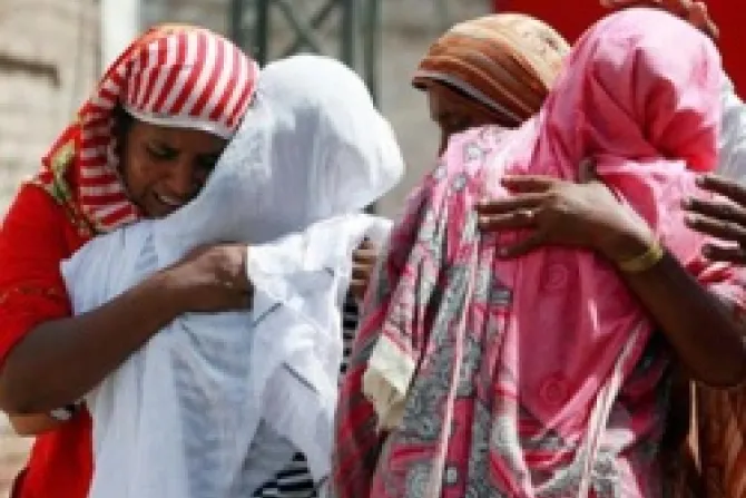 Grieving Christians in Punjab province Pakistan Credit ACN CNA World Catholic News 4 11 12