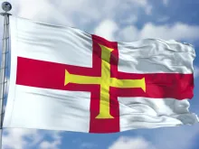 The flag of Guernsey. 