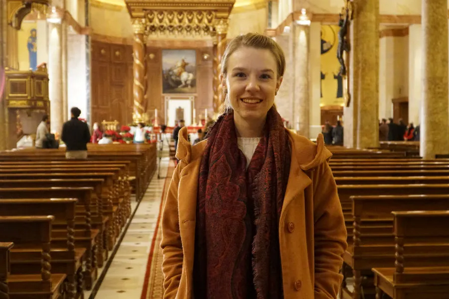 CNA's Hannah Brockhaus at Midnight Mass in the Cathedral of St. George in Beirut. ?w=200&h=150