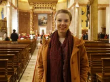 CNA's Hannah Brockhaus at Midnight Mass in the Cathedral of St. George in Beirut. 