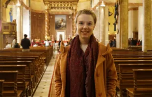 CNA's Hannah Brockhaus at Midnight Mass in the Cathedral of St. George in Beirut.   CNA