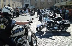Harley owners gather in Pius XII square just across from St. Peter's Basilica on June 14, 2013. ?w=200&h=150