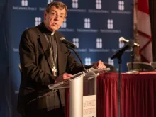 Archbishop Allen H. Vigneron speaking April 25, 2019 at The Catholic University of America.