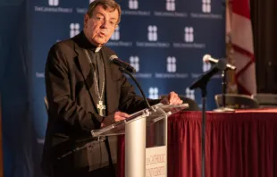 Archbishop Allen H. Vigneron speaking April 25, 2019 at The Catholic University of America. Credit: Deirdre McQuade/Catholic University of America
