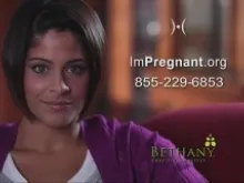 A screenshot of the Heroic Media ad for ImPregnant.org.