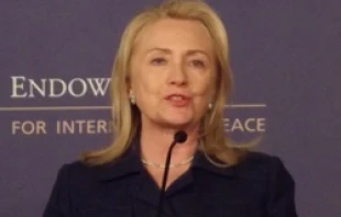 Hillary Clinton discusses the 2011 International Religious Freedom report on July 30, 2012 in Washington, D.C.