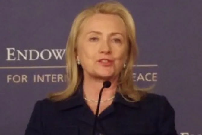 Hillary Clinton discusses International Religious Freedom report 3 CNA US News 7 30 12