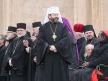Archbishop Sviatoslav Shevchuk (center) participates in Pope Francis' Wednesday general audience on Nov. 27, 2013. 