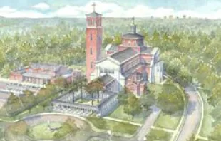 An architectural rendering of the planned Holy Name of Jesus Cathedral in Raleigh, N.C. 