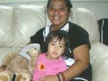 A homeless mother and her daughter who were helped by Family of Promise