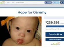 'Hope for Gammy' fundraising page.