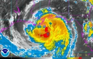 Satelite map of Hurricane Isaac in the Gulf of Mexico August 28, 2012.   NOAA