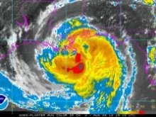 Satelite map of Hurricane Isaac in the Gulf of Mexico August 28, 2012. 