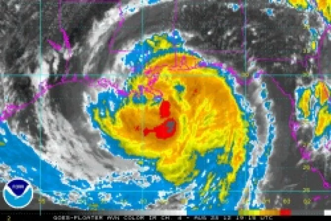 Hurrican Isaac satelite map on August 28 2012 Credit NOAA CNA500 US Catholic News 8 28 12