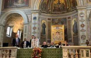 Fr. Jude Raj Fernando at the Basilica of St. Bartholomew on Tiber Island, Oct. 24, 2019.   Courtney Mares/CNA
